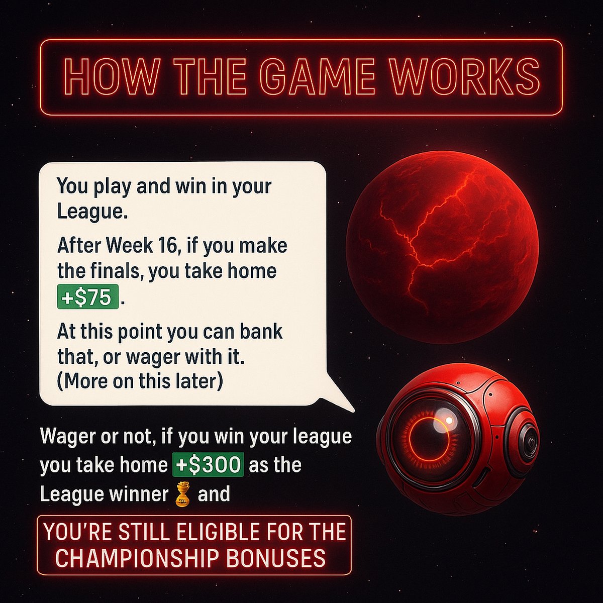 How the redraft game works graphic